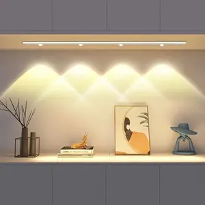 Motion Sensor LED Light, Upgraded Three-Color Adjustable Wireless Closet Lamp, Rechargeable Cat Eye Mountain Texture Light, Indoor Use, Shelf Lights