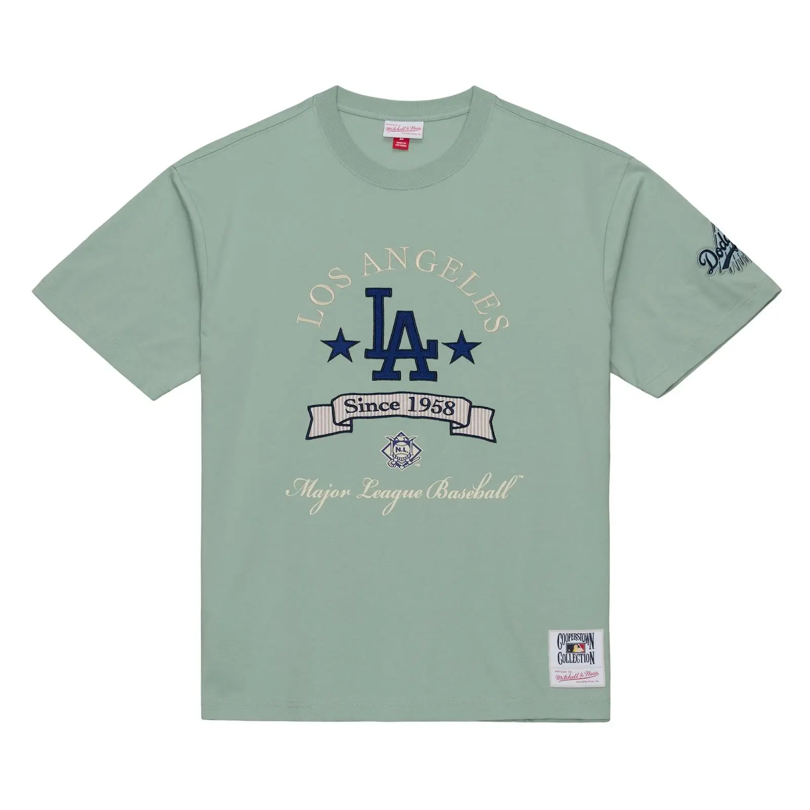 Los Angeles Dodgers Green Yacht Rock Premium T-Shirt MLB Throwback Tee Graphic Vintage Fan Gear Mitchell & Ness