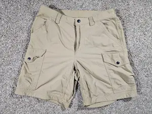 Duluth Trading Co Shorts Mens 34 Khaki Tan Cargo Utility