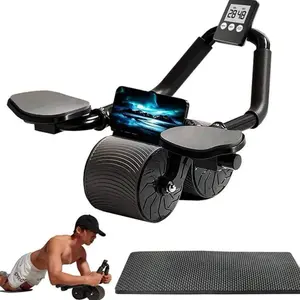 Ab Roller Wheel   Workout Abdominal Fitness Wheel For Core Muscles Training Automatic Rebound Ab Roller With Timer Ergonomic Design