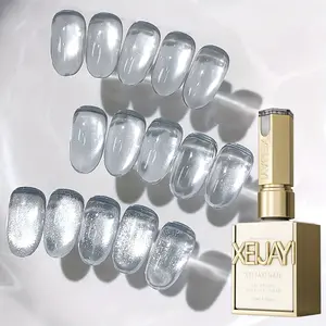 XEIJAYI Photo Frame Bottle - Watery Bubble Effect, Ice Crystal Sparkle, Shiny & Sparkling, Transparent High-Shine Finish, 3-Colors, Cat-Eye Gel Polish with Ultra-High-Density Magnetic Powder for Super Bright Nail Art