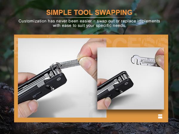 ROXON Flex Companion (S503G) - Modular Multitool with D2 Steel Knife & Interchangeable Blades - DIY EDC Gear