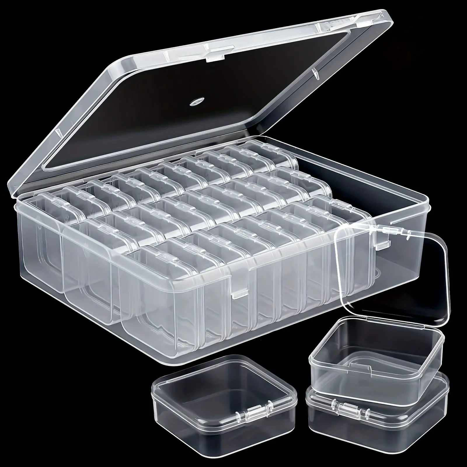 Clear Jewelry Storage Box, 1 Set Transparent Multi Compartment Jewelry Organizers for Earrings, Rings and Necklaces, Home Organizer, Durable Plastic Storage Organizer, Clear Plastic Boxes-MM1
