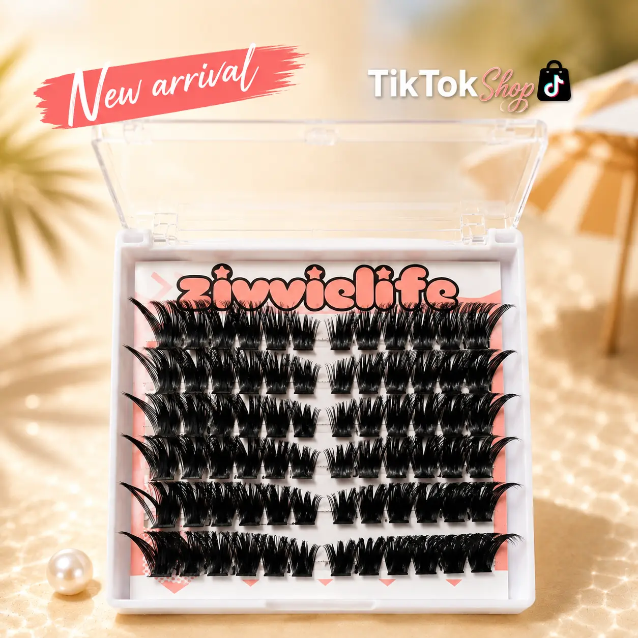 Women's Queensight Glam Lash Clusters Kit - Natural DIY Extensions with Lash Band, Seal, Tweezers, Remover, Lightweight, Beginner-Friendly, Soft Glam Manga Doll Wispy Style for Daily Home Use