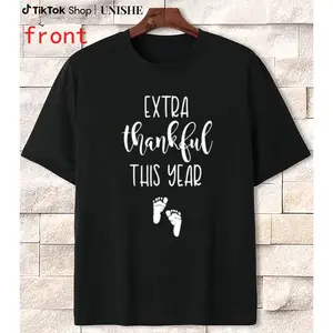 Holiday Maternity T-Shirt – Extra Thankful This Year Thanksgiving Pregnancy Tee