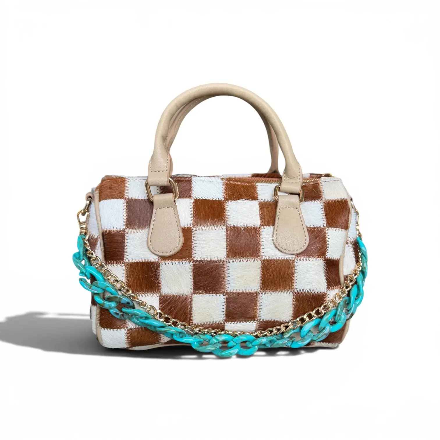 Dani Morgans Exclusive Checkered Cowhide Small Speedy Bag Dani Morgans Exclusive Checkered Cowhide Small Speedy Bag