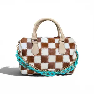 Dani Morgans Exclusive Checkered Cowhide Small Speedy Bag