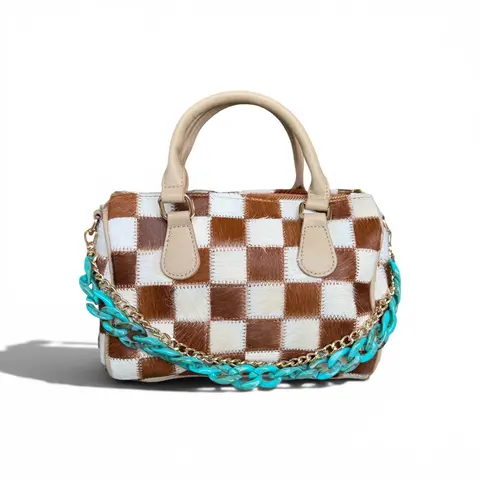 Dani Morgans Exclusive Checkered Cowhide Small Speedy Bag
