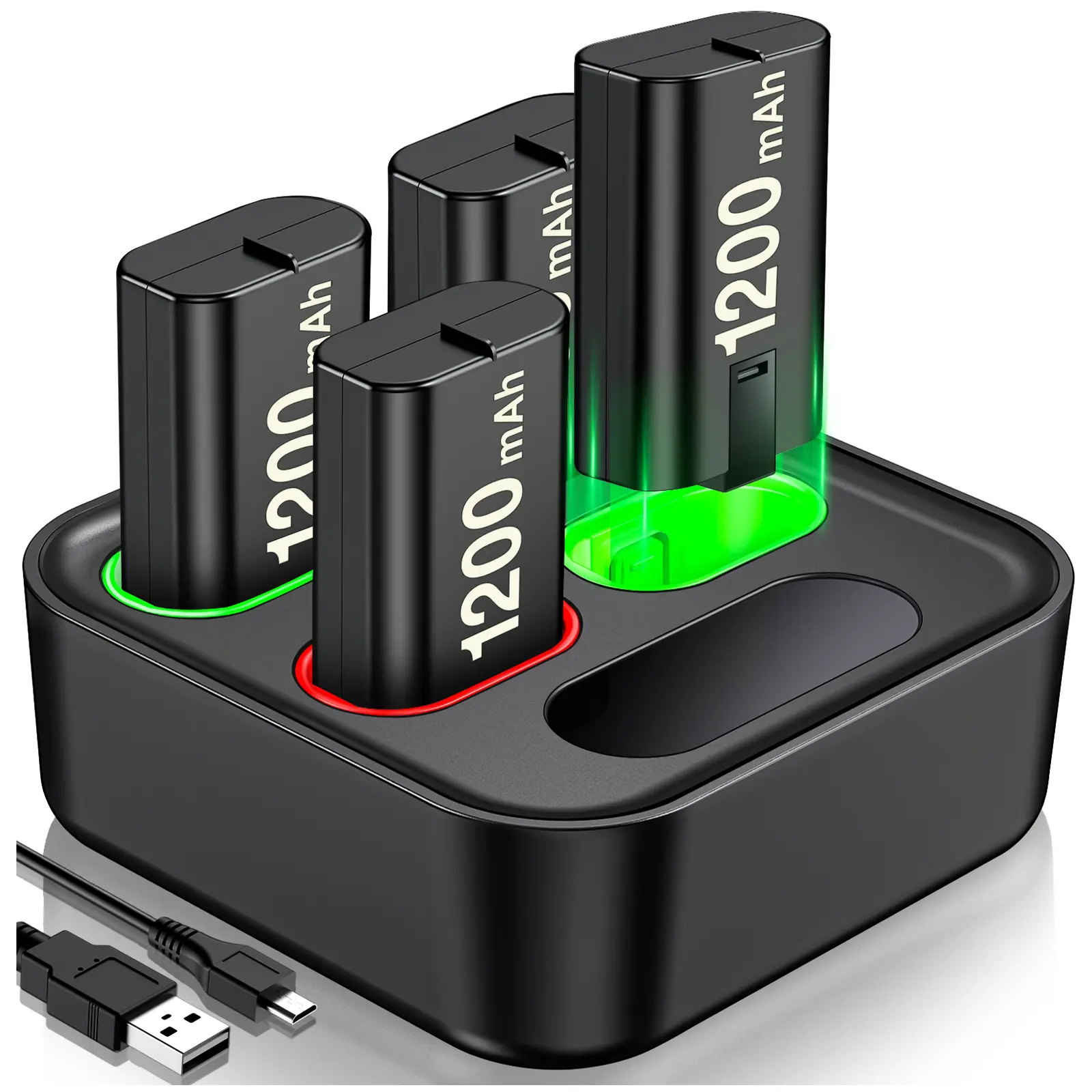 Charger for Xbox One Controller Rechargeable Battery Pack, 4 X 1200mAh Xbox One Controller Battery Packs for Xbox Series X/S/Xbox One/S/X/Elite,Xbox Accessories Gaming Stuff Game Peripherals