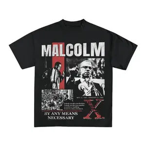 Malcolm X Legacy Vintage 90s Graphic Tees Menswear Streetwear Crewneck Shortsleeve Casual Tops