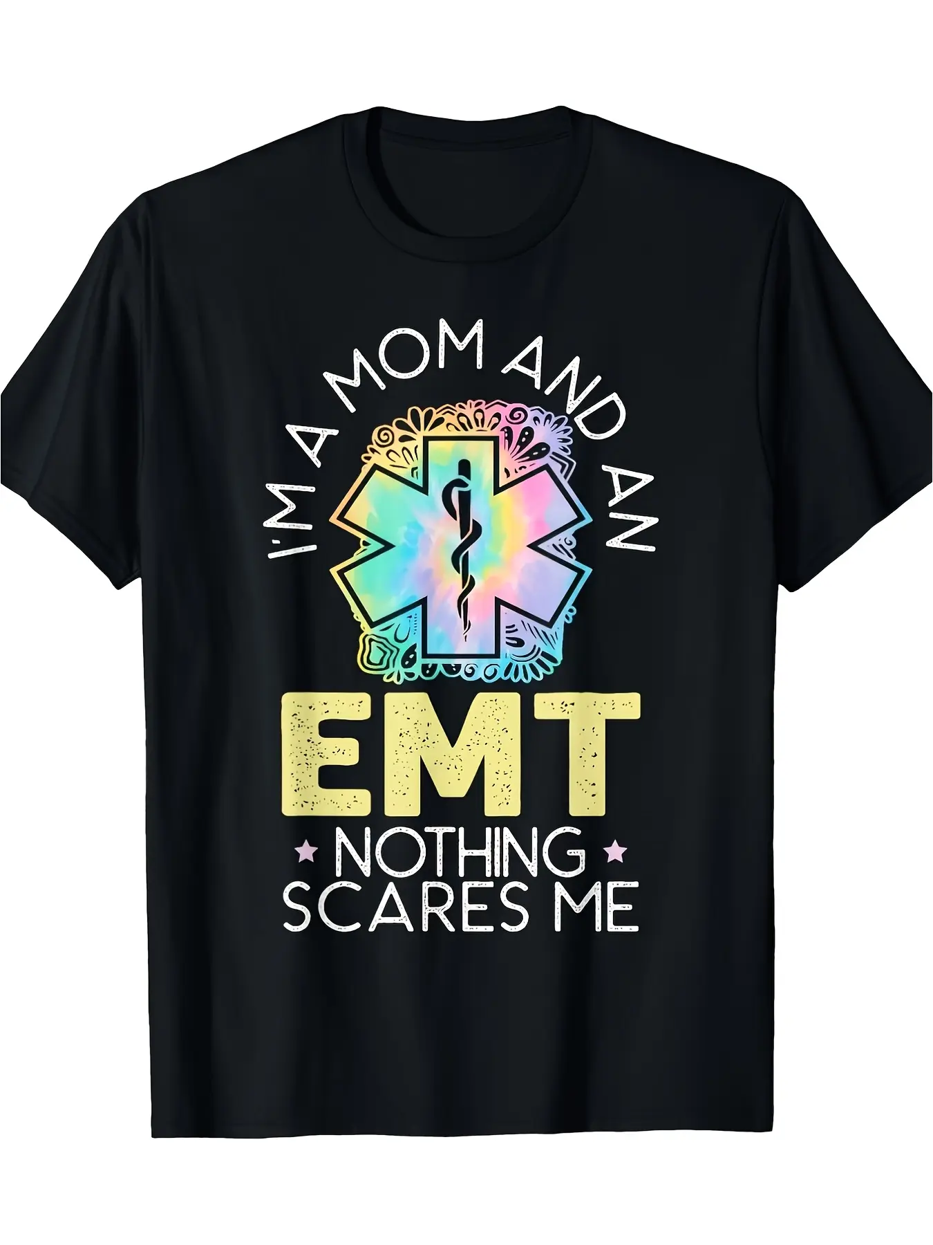 Mom and EMT Paramedic Health for care T Shirt Unis unisex soft cotton short sleeve t shirt, vintage graphic casual tee for men women teens, perfect birthday holiday gift for camping travel gym daily street  wear