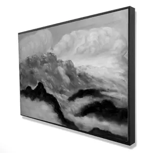 Begin Home Decor 2081-2436-LA61-2 24 x 36 in. Gray Clouds White Mountains Framed Canvas - Home Decor