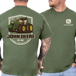 John Deere Since 1837 T-Shirt – Vintage Tractor Graphic, Perfect Gift for Farmers and Agriculture Enthusiasts, Men's Cotton Tee