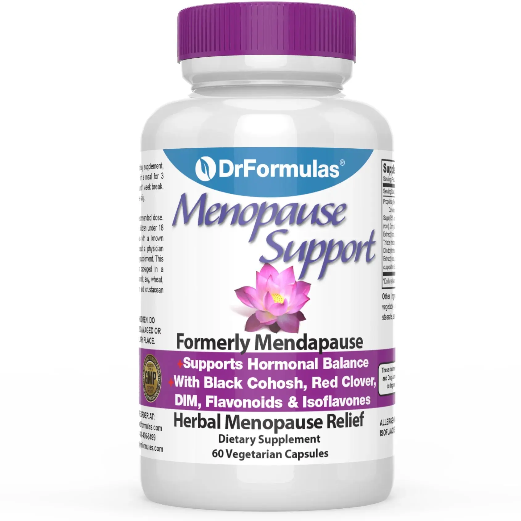 DrFormulas Menopause Supplement for Hot Flashes, Night Sweats Relief, Support and Weight Management | With Dong Quai, Black Cohosh, 60 Count