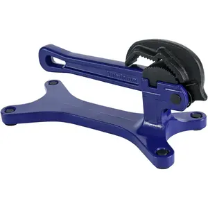 Portable Pipe Vise,  Lightweight Portable Pipe Vise for 1/8" to 1-1/2" Pipes, Non Slip Clamp Jaw with Serrated, Ideal for Plumbing Operations (Blue)