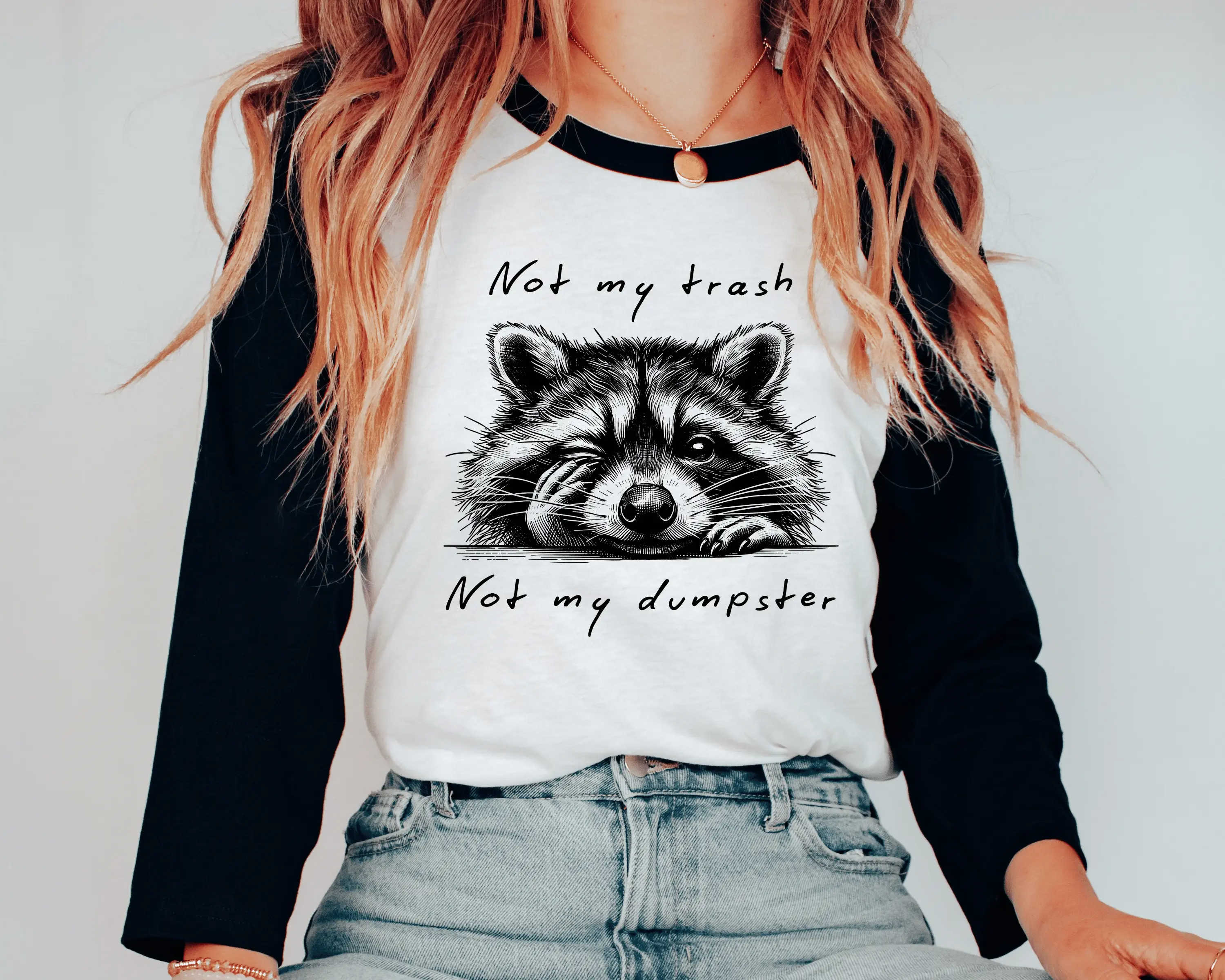 Not My Trash Not My Dumpster Shirt, Raccoon Sarcastic Unisex Tshirt, Mental Health Shirt, Long Sleeve or Short Sleeve
