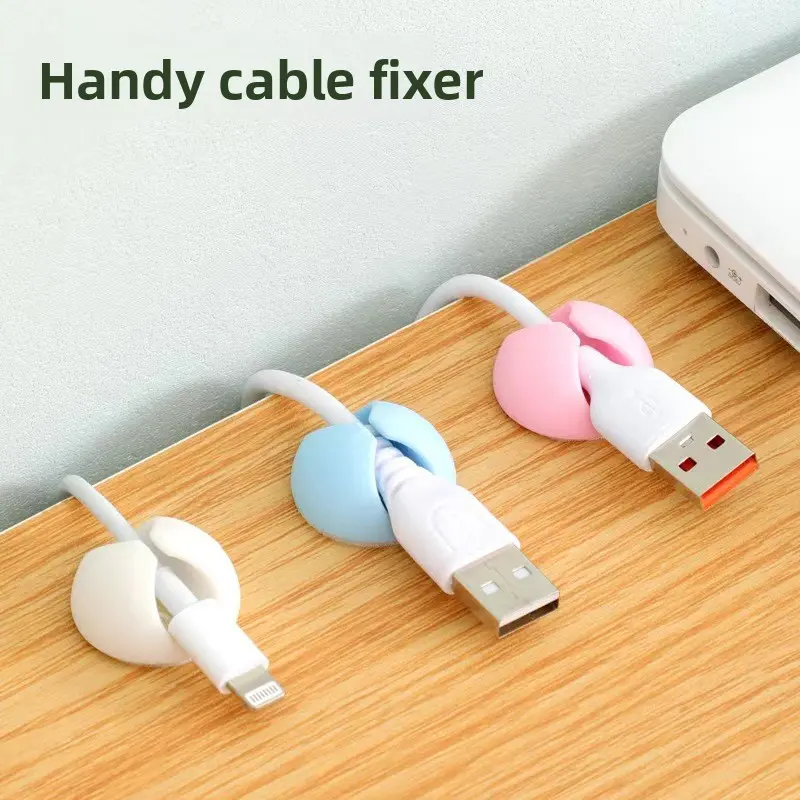Circular Cable Holder Clips, 6-Pack Self-Adhesive Desktop Data Cable Management Clips, Home Office Cable Organizer, Office Desk Accessories, Fall Decor, Birthday Gift