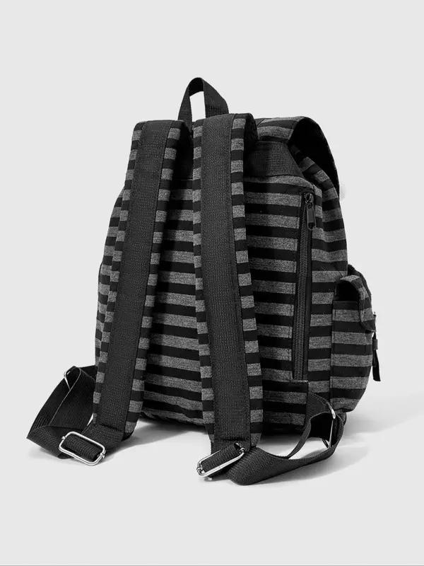 Punk Style Cat Paw Print Bone Star Colorblock Striped Multi Pocket Backpack Fashion Casual Unisex Large Capacity Bag Water Resistant Durable For Commuting School Travel Trendy Backpack