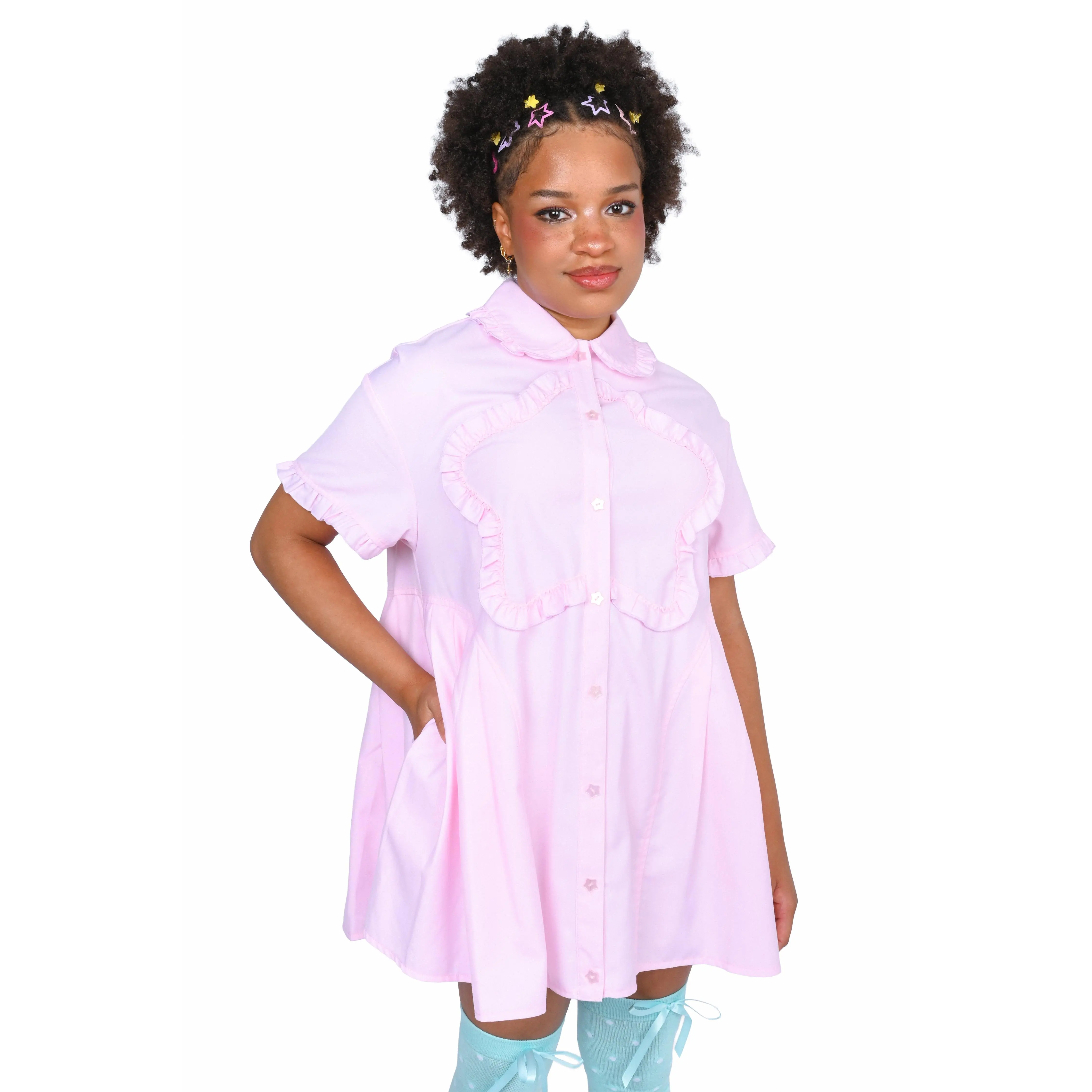 Stella Shirt Dress - Pink