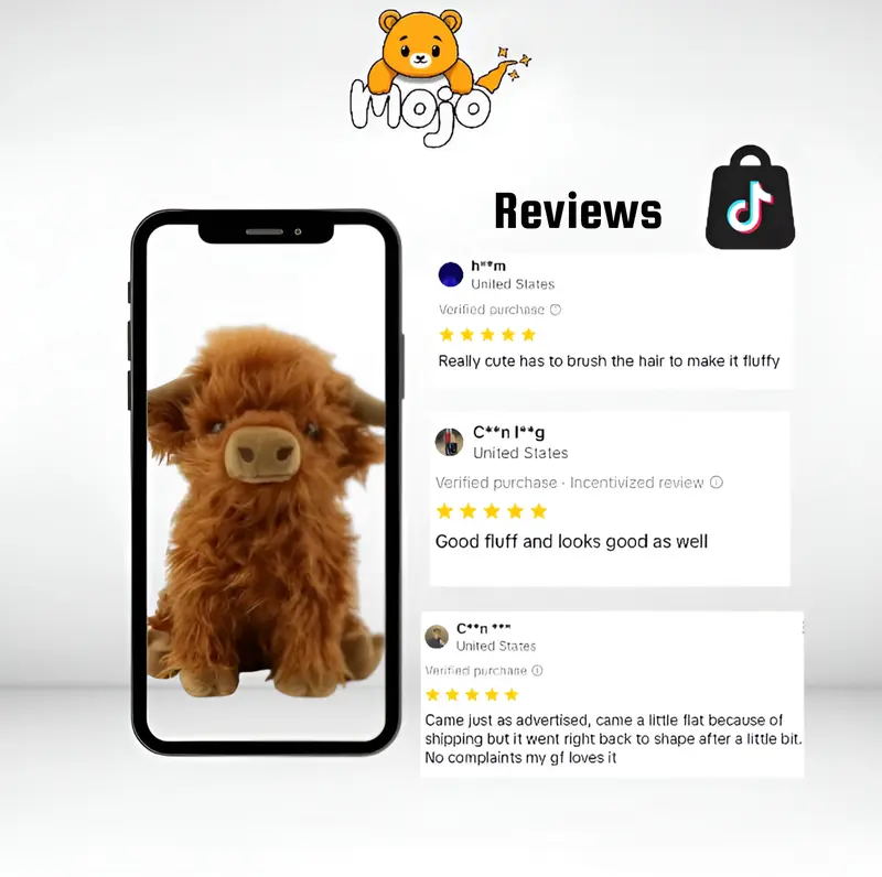 Realistic Highland Cow Plush Toy, Soft Scottish Cattle Stuffed Animal, 1-Count Cute Stuffed Animal, Soft Artificial Plush Toy with Comfortable Hand Feel,  Highland cow Plush Toy Soft Cuddly Stuffed Animal for Kids, Perfect Birthday Gift, Stress Relief,