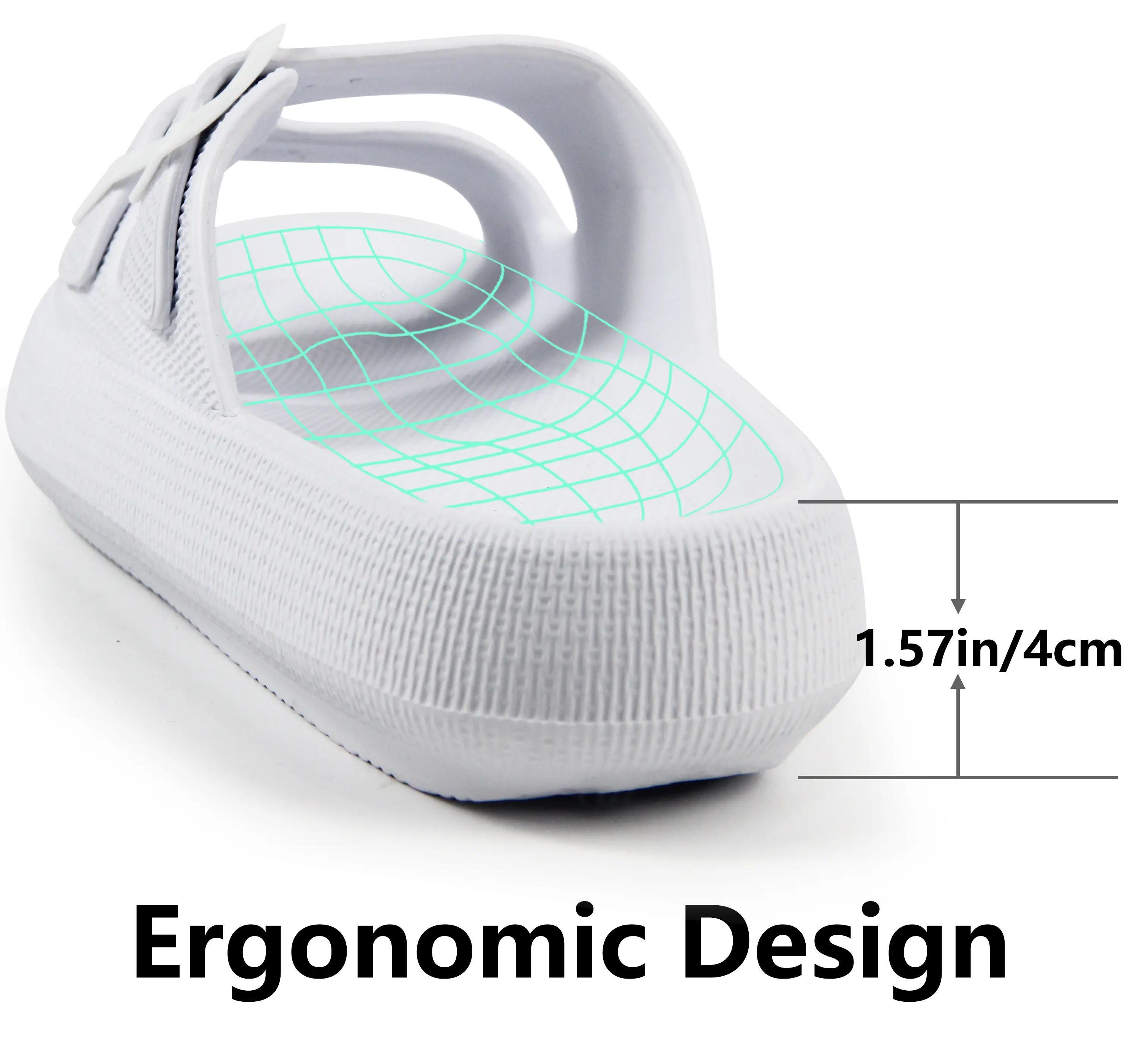 Weweya Women's and Men's Pillow Slippers Double Buckle Adjustable Support Orthotic Slippers Cushioned Thick Sole Reduces Pressure on Foot Joints Enhan