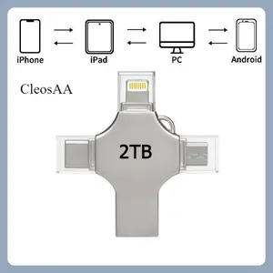 4 in 1 Multi-Function USB 3.0 U Disk for iPad Android Phones PC High Speed External Storage Memory Stick Best Gift for Men Boyfriend Halloween