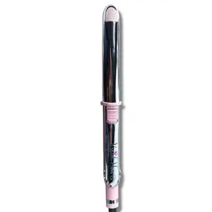 Pinky Titanium Flat Iron - Stainless Steel, Pink Handle, Comfortable Design, Ideal for Makeup Application