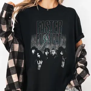 [SALE UP TO 30%] Faster Pussycat Band Members Concert Unisex Tshirt Size S-5XL Unisex Shirt Made Using 100% US Cotton, Design & Printed In The USA.