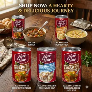 Savory Canned Soup Collection With Chicken Dumplings Pot Roast Chili Pasta And Vegetable Style Recipes