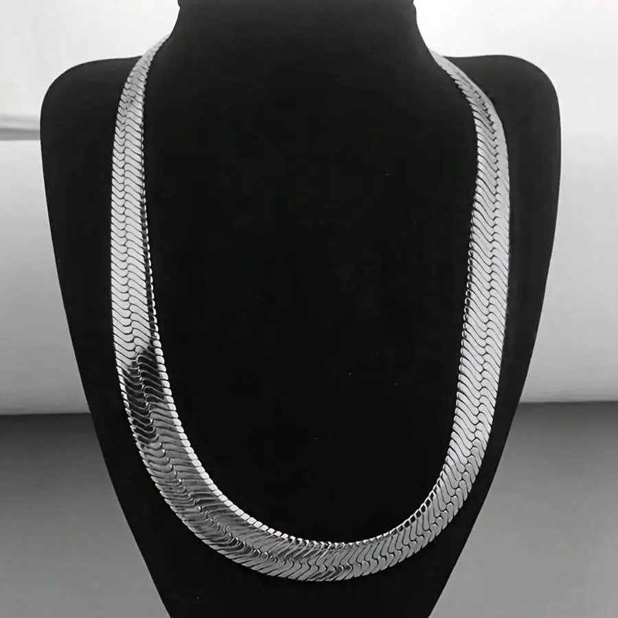 EJG EJG - S925 Silver Men's Fashion 6mm Wide Cuban Chain Necklace, Classic Hip Hop Style, Octopus Bone Chain, No Pendant, 20" And 24" Available, Men's Necklace men woman hip hop durable gift