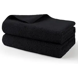 Professional Large Microfiber Car Drying Towels 2 Pack, Lint Free, Scratch Free, Highly Absorbent Drying Towel for Cars, SUVs, RVs, Trucks, and Boats,31" x 24", Black