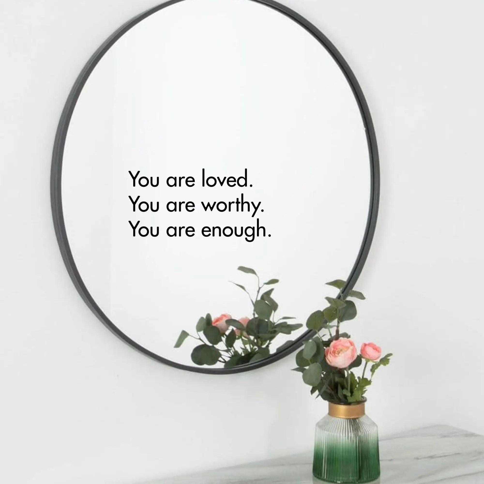 Creative Motivating Slogan Pattern Wall Sticker, Self-adhesive Wall Sticker, Mirror Decal Sticker for Dressers for Bedroom, Removable Wall Decorative