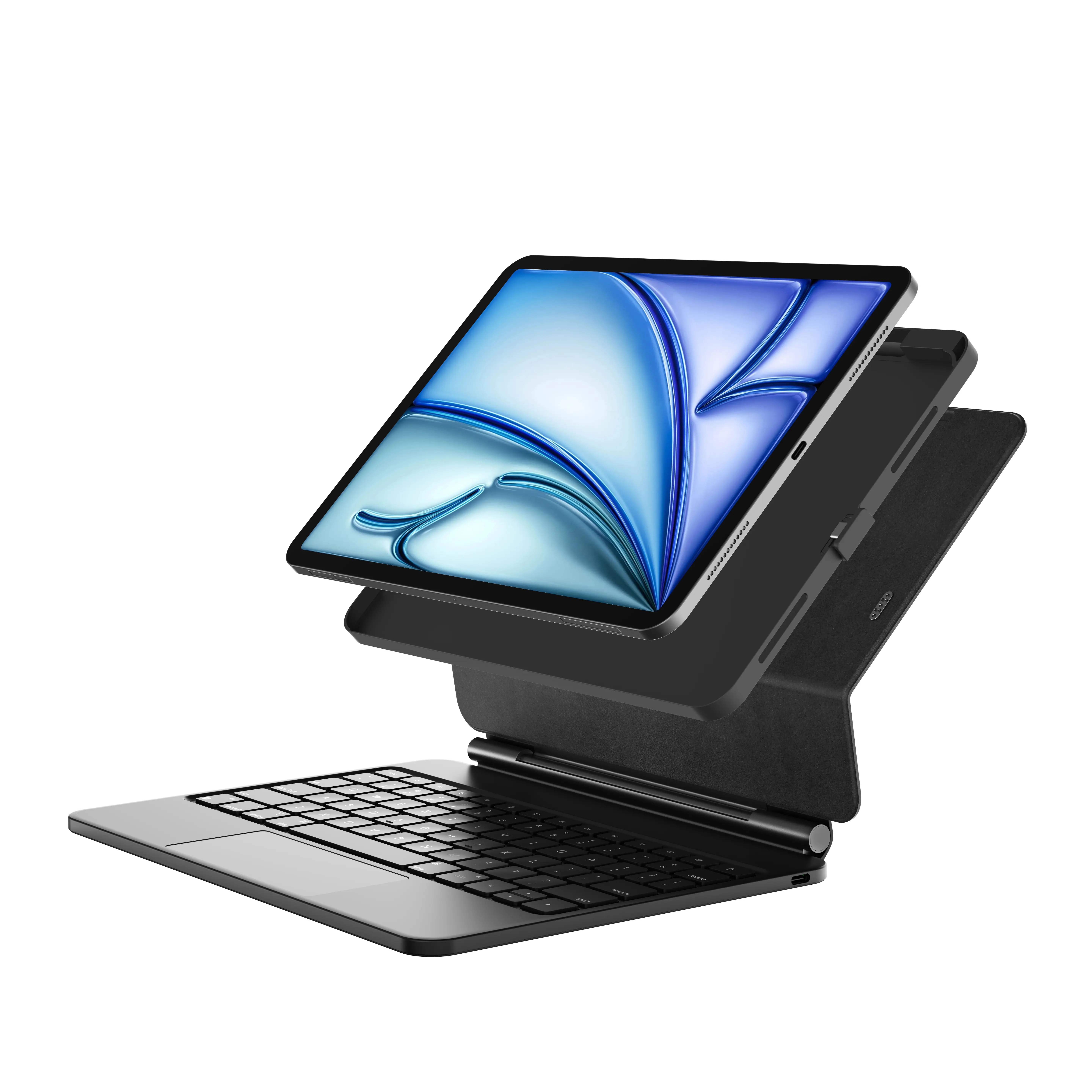 Accrosoo Magnetic Keyboard Case with Floating Stand, USB-C Direct Connect, RGB Backlit, Precision Trackpad, PD Passthrough Charging, Pencil Slot, Slim Detachable Cover for 10.9"/11" iPad Air/Pro & iPad (2021-2025)