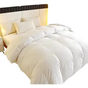 Luxury White Feather Down Comforter,Winter King Size Bed Comforter - Bedding Comforter Duvet Insert - Quilted Comforters Duvet Insert with 8 Tabs - Winter Warm (White, King)