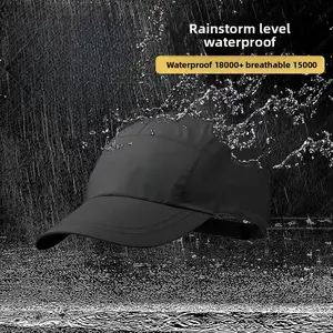 Outdoor sports waterproof heavy rain baseball cap for mountaineering, fishing, hiking, cycling, curved brim unisex casual sun protection cap