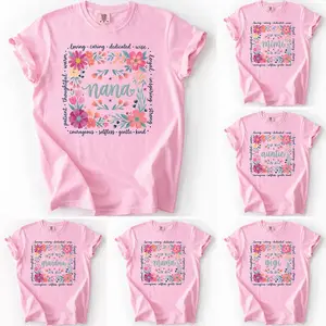 Custom Comfort Colors Nana Floral Shirt, Personalized Loving Caring Dedicated Mama T-Shirt, Floral Grandma Auntie Mimi Gigi Lala Yaya Shirt , Blossom Color- DarkFlex
