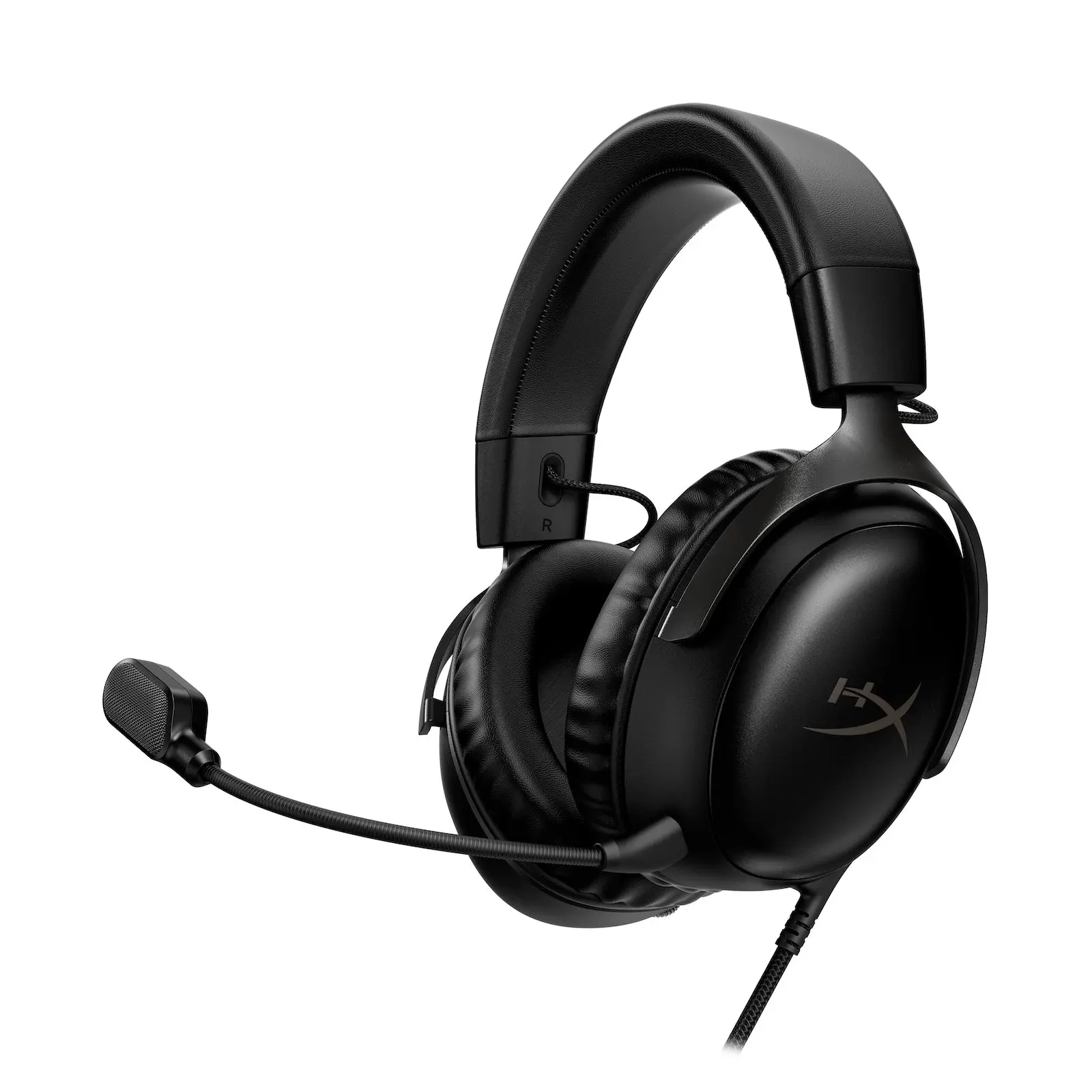 HyperX Cloud III Wired Gaming Headset with Angled 53mm Drivers DTS Spatial Audio & 10mm Mic for PC, PS5, PS4, Xbox Series X|S - Gaming Headphone, Cable, USB Dongle