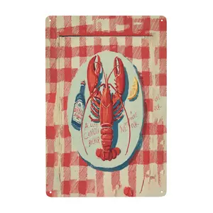 Red Lobster Bowl 1 Metal Tin Sign Home Garden Yard Garage Bar Shop 8x12 Inch