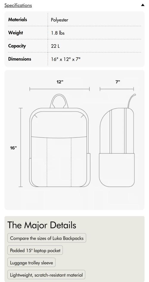 Luka 15 inch Laptop Backpack Luka 15 inch Laptop Backpack