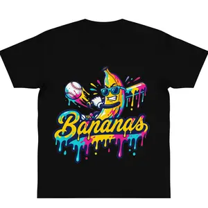 oversize cotton Banana baseball tshirt Funny Banana School Mascot Streetwear graphic tees shirt Unisex T-Shirt Gift Unisex y2k fashion Casual Top Trending