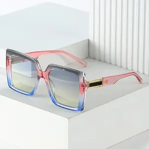 Fashionable Square-shaped Statement Gradient Color Oversized Sunglasses