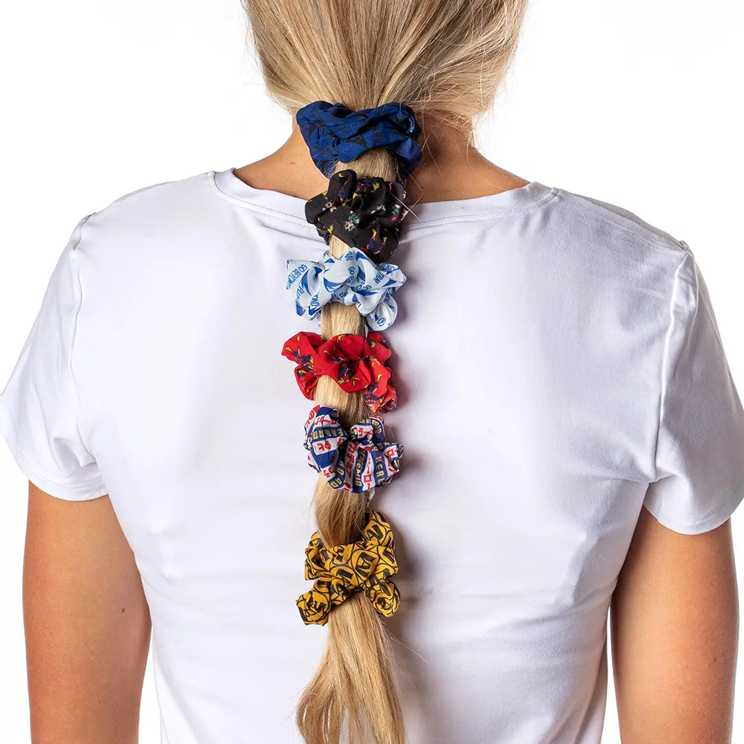 Anime-Themed My Hero Academia 6-Piece Scrunchie Set, Colorful Non-Pull Fabric Hair Ties, One Size Anime Characters Hair Accessories