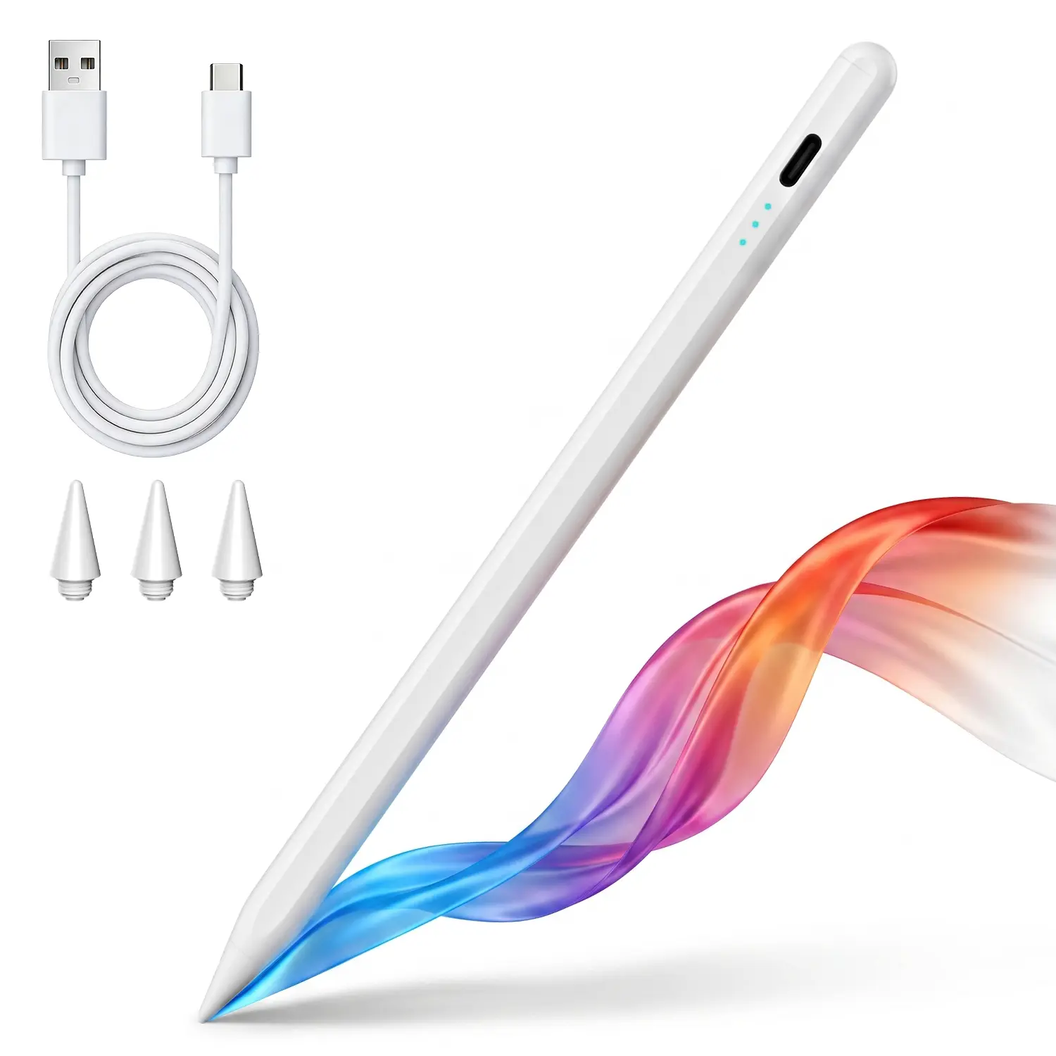 iPad Pencil for iPad 2018-2025, USB-C Fast Charging Stylus Pen with Palm Rejection, Smooth Writing Digital Pencil for iPad Pro, Air, Mini & iPad 6-10th Gen, Perfect for Notes, Sketching & Study BackToSchool