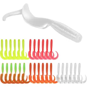 Curly Style Tail Worms Fishing Lures – Realistic Wavy Tail Soft Bait Grub Swimbaits for Saltwater & Freshwater Fishing, Available in 4 Inch & 6 Inch, Perfect for Bass, Trout, Crappie, & More