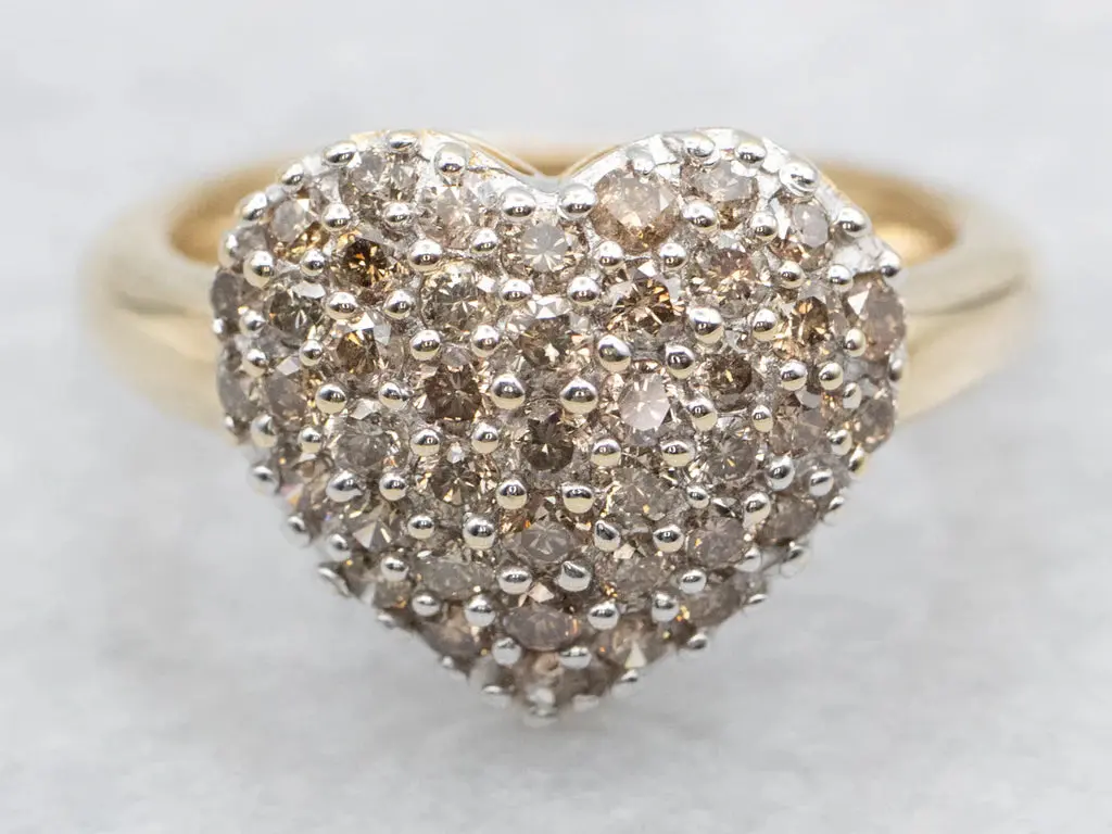 14K Gold Diamond Heart Ring
