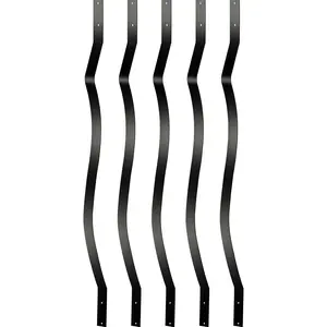 Father's Day Gift VEVOR Deck Balusters, 29.5"x1" Metal Deck Spindles, 61 Pack Staircase Baluster with Screws, Iron Deck Railing for Wood and Composite Deck, Stylish Black Baluster for Outdoor Stair Deck Porch