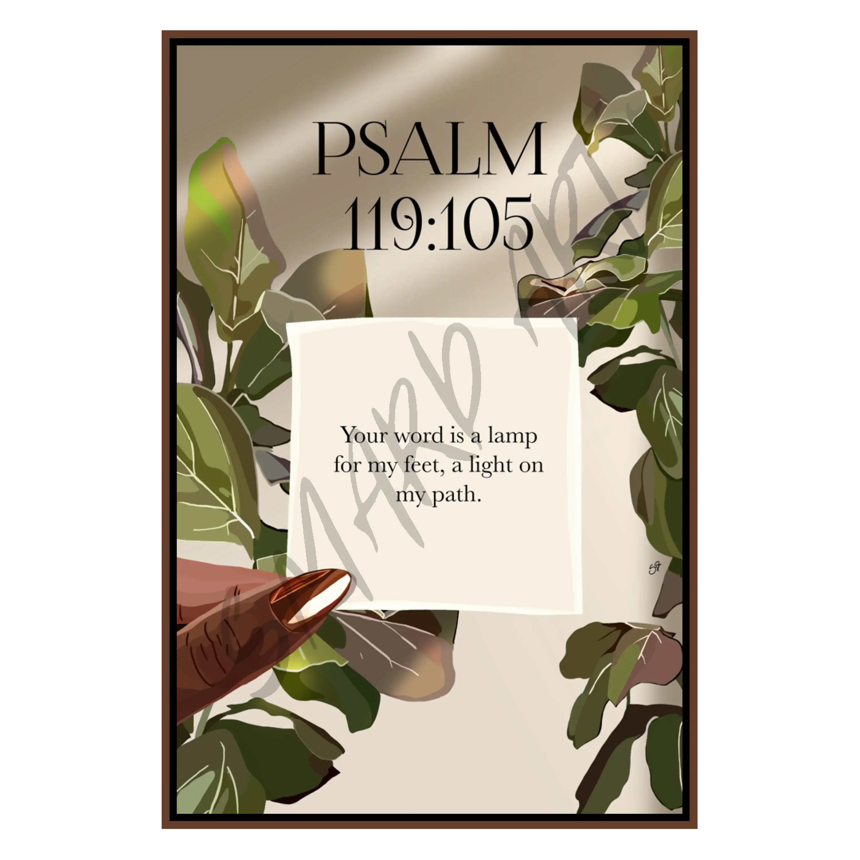 Psalm 119:105 Smard Black Wall Art Print/ Canvas for Home /Office Decor - Smard Black Wall Art Print/ Canvas for Home /Office Decor
