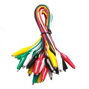 WG-026 10 count and 5 Colors Test Lead Set &  Clips,20.5 inches / 22 AWG Copper Wire. The Clips soldered and Stamped to The Wires. (1 Pack)