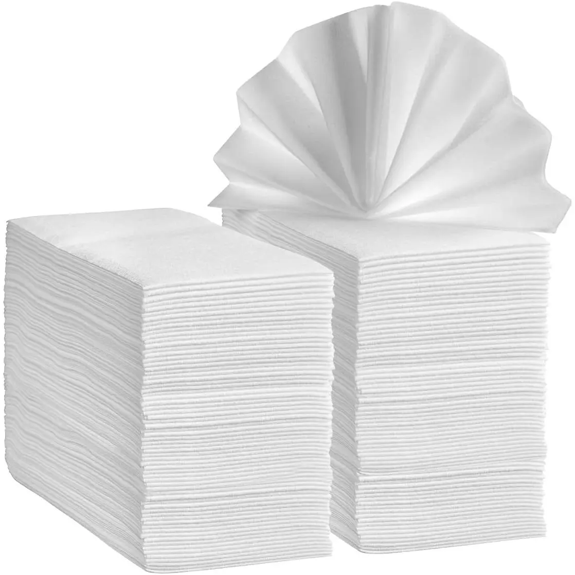 200-Count Smooth Linen-Feel Disposable Guest Towels - 8.5”x4” Folded, 12”x17” Unfolded, for Bathroom, Wedding Dinner Tableware (Home & Festive Party Supplies)