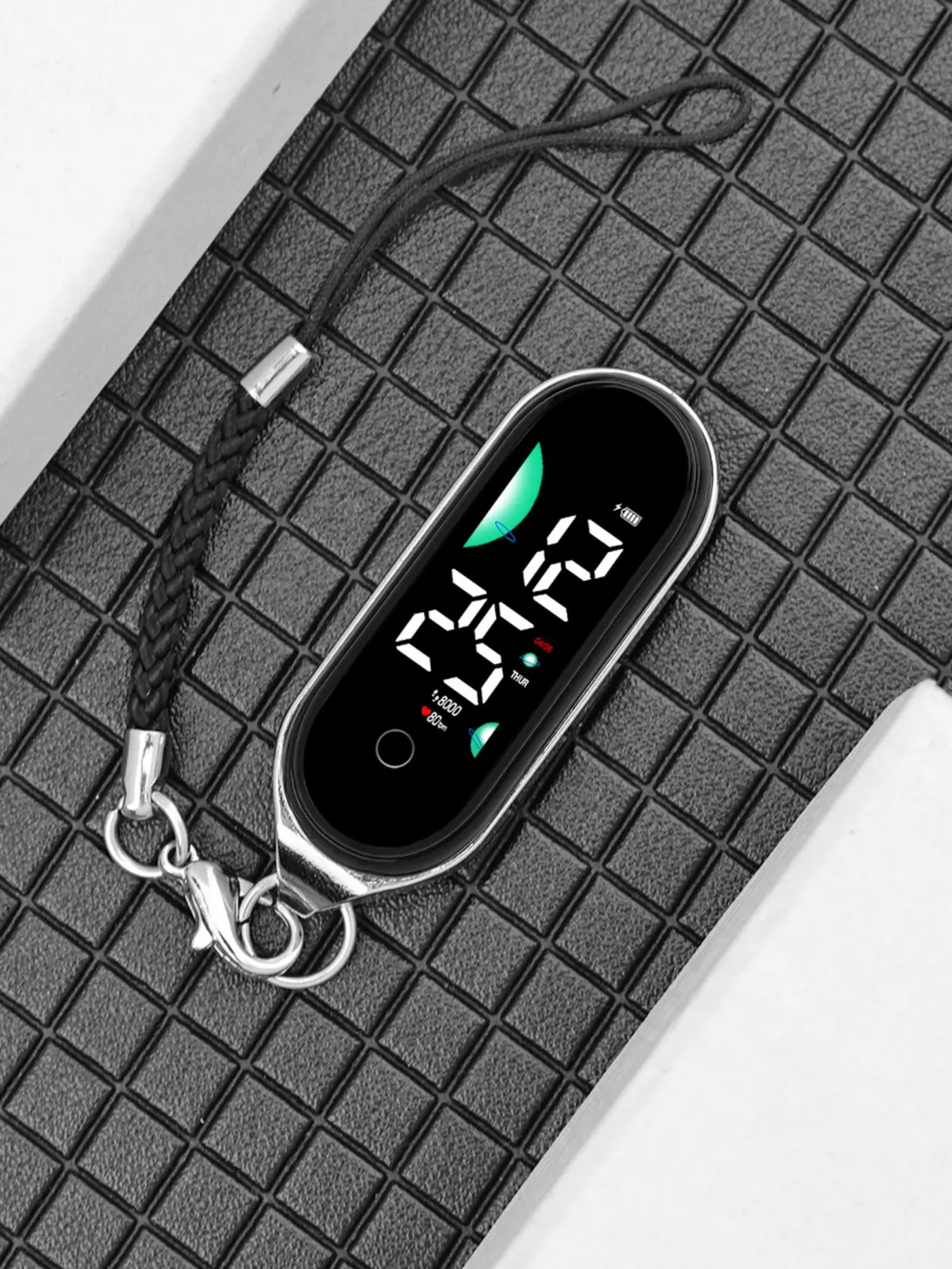 New Alloy Small Hanging Watch Creative Lanyard Simple Time Display Glow-In-The-Dark Student Electronic Watch Pendant Style Fashionable Digital Watch Casual Trendy Wristwatch Casual Fashion Wristwatch